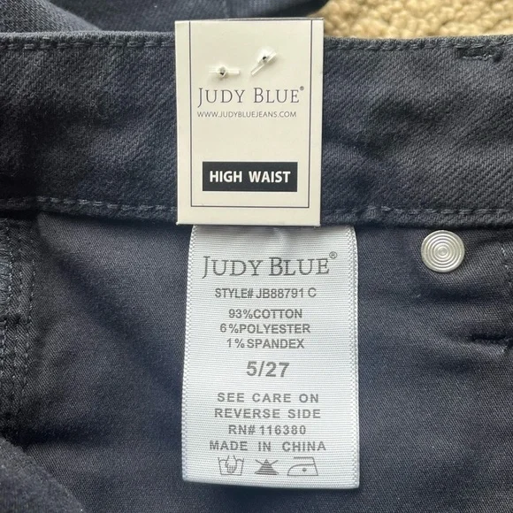 Judy Blue Tummy Control Top High Waist Garment Dyed Navy Jean - Picture 8 of 14